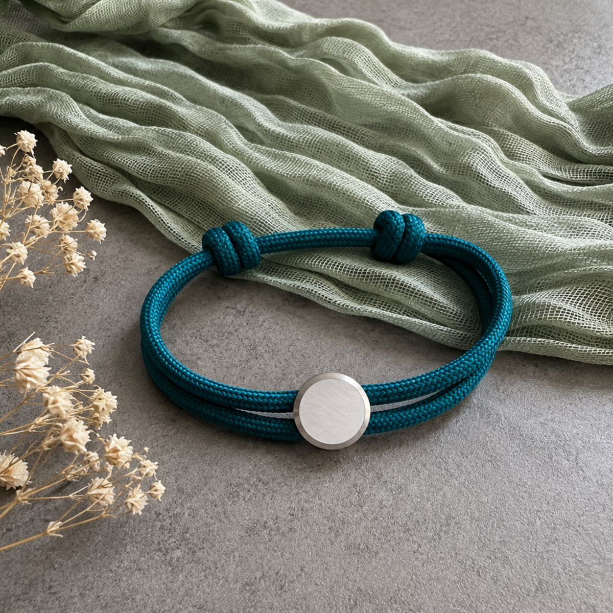 DIY Paracord-Armband mit Metallschieber Silber Rund | Verstellbar & handgefertigt