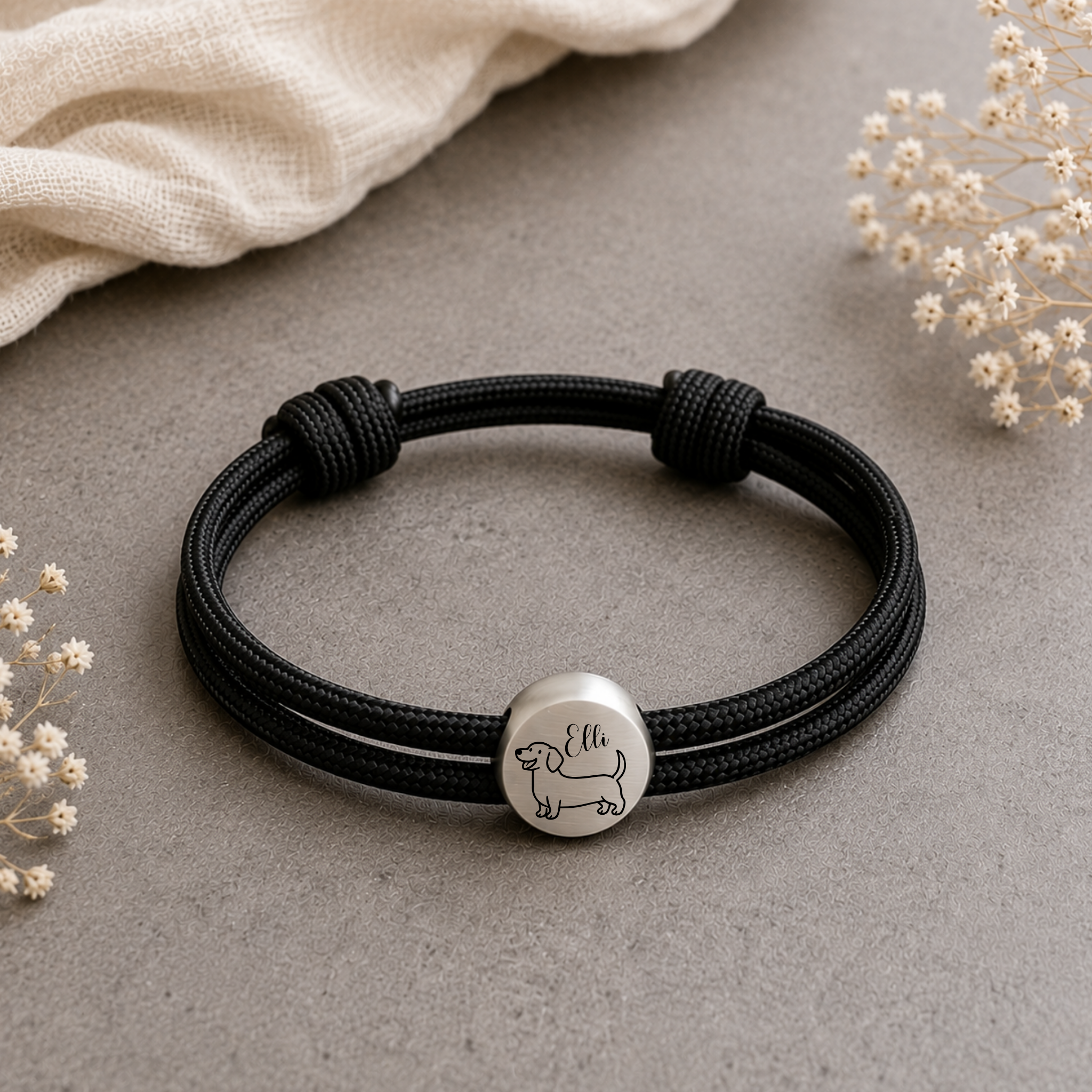 Dogmum | Paracord-/Segelseil-Armband mit Metallschieber