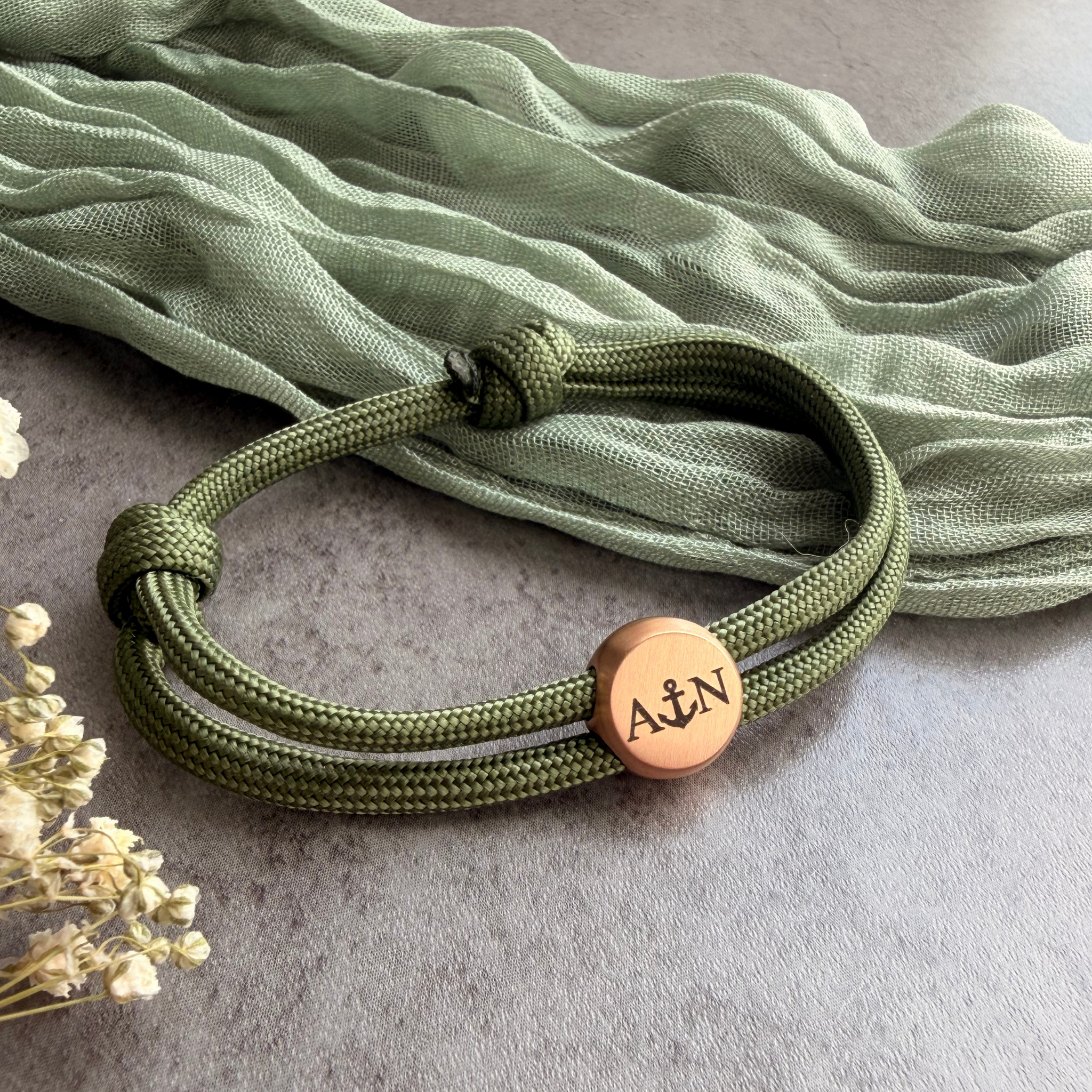 Anker | Paracord-/Segelseil-Armband mit Metallschieber | Armband für Paare & beste Freunde