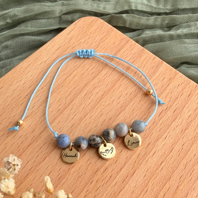 Perlenarmband Naturstein Kindernamen