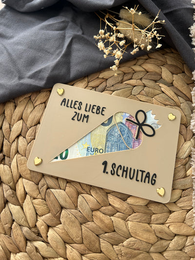 Geldgeschenk Einschulung - Geldgeschenkkarte zum ersten Schultag - Kreative Geschenkidee für Schulanfänger