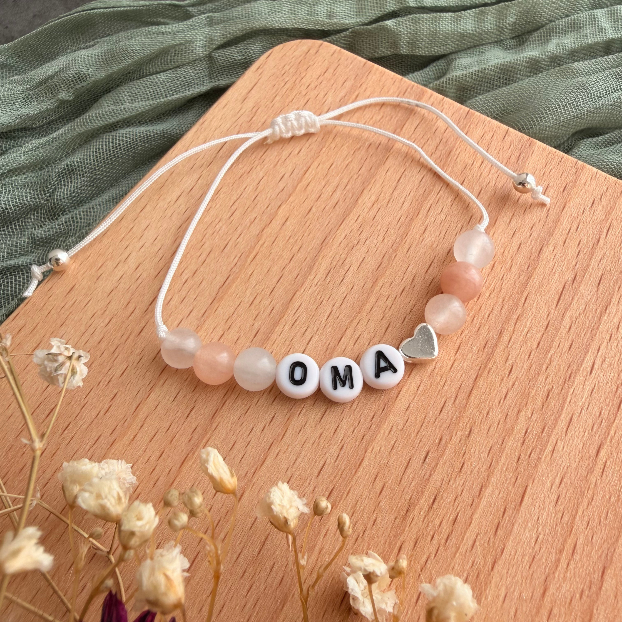 Perlenarmband Naturstein Oma