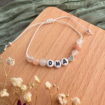 Perlenarmband Naturstein Oma