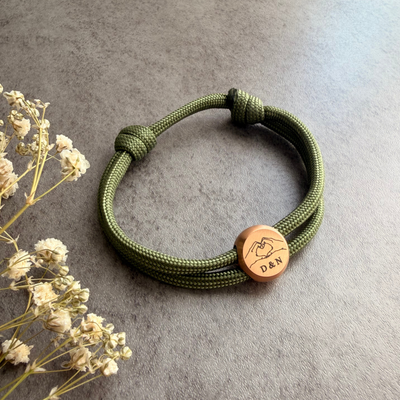 Hände | Paracord-/Segelseil-Armband mit Metallschieber | Armband für Paare & beste Freunde