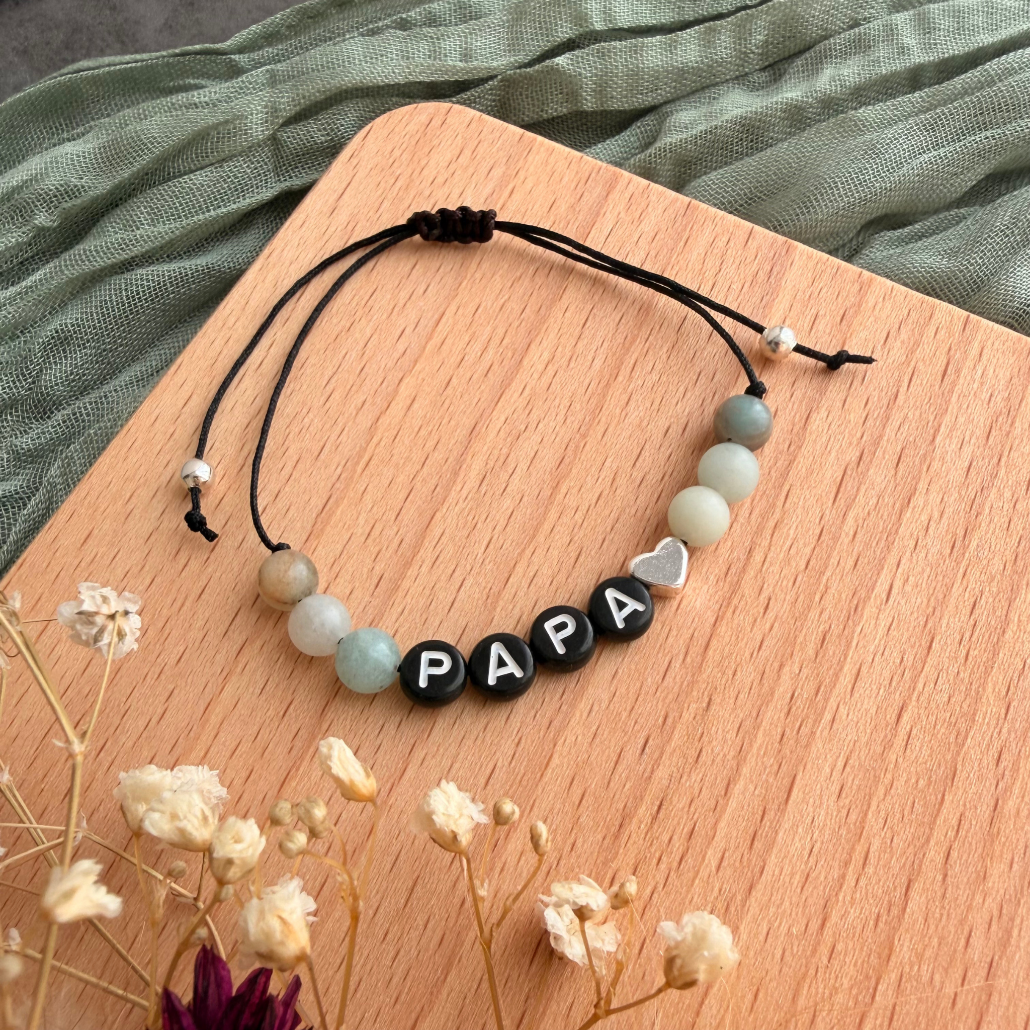 Perlenarmband Naturstein Papa