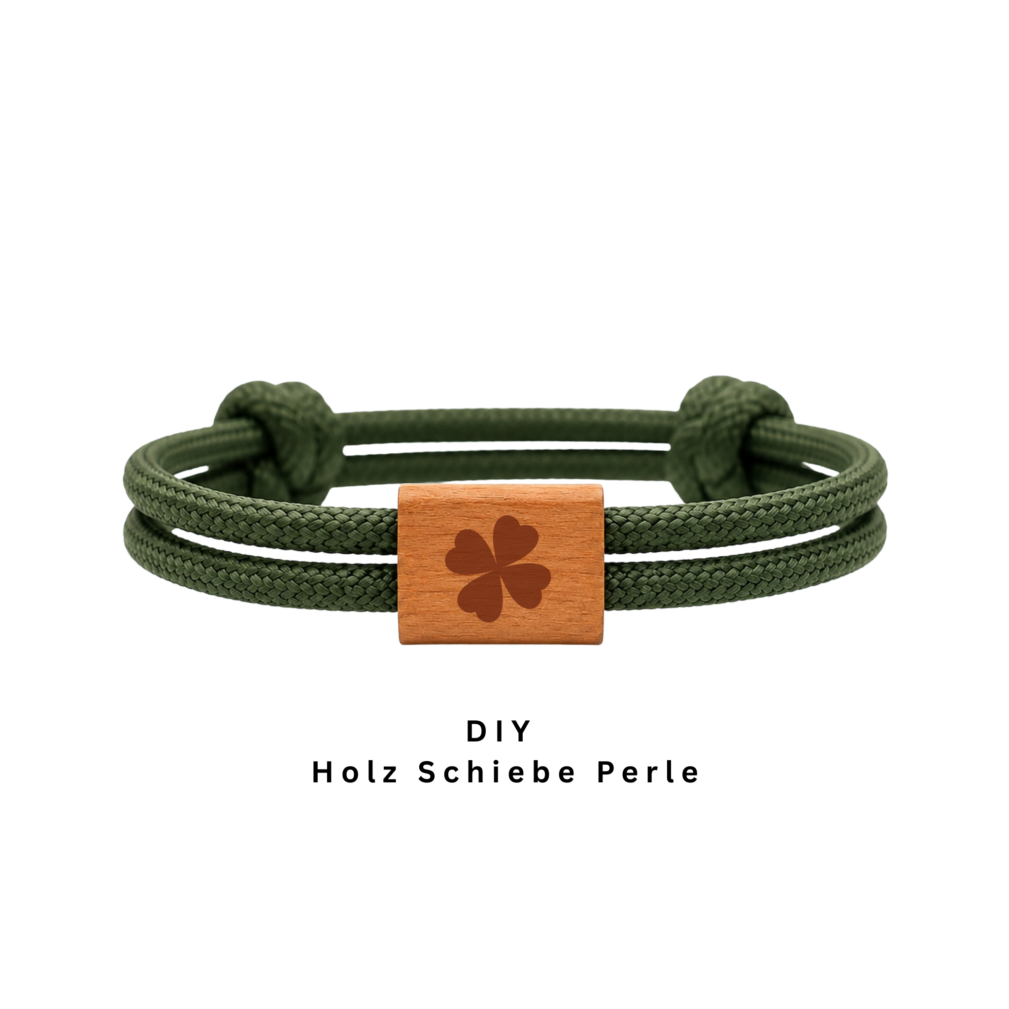 Klee | DIY Holzschieber aus Kirschholz für Paracord- und Segelseil-Armbänder