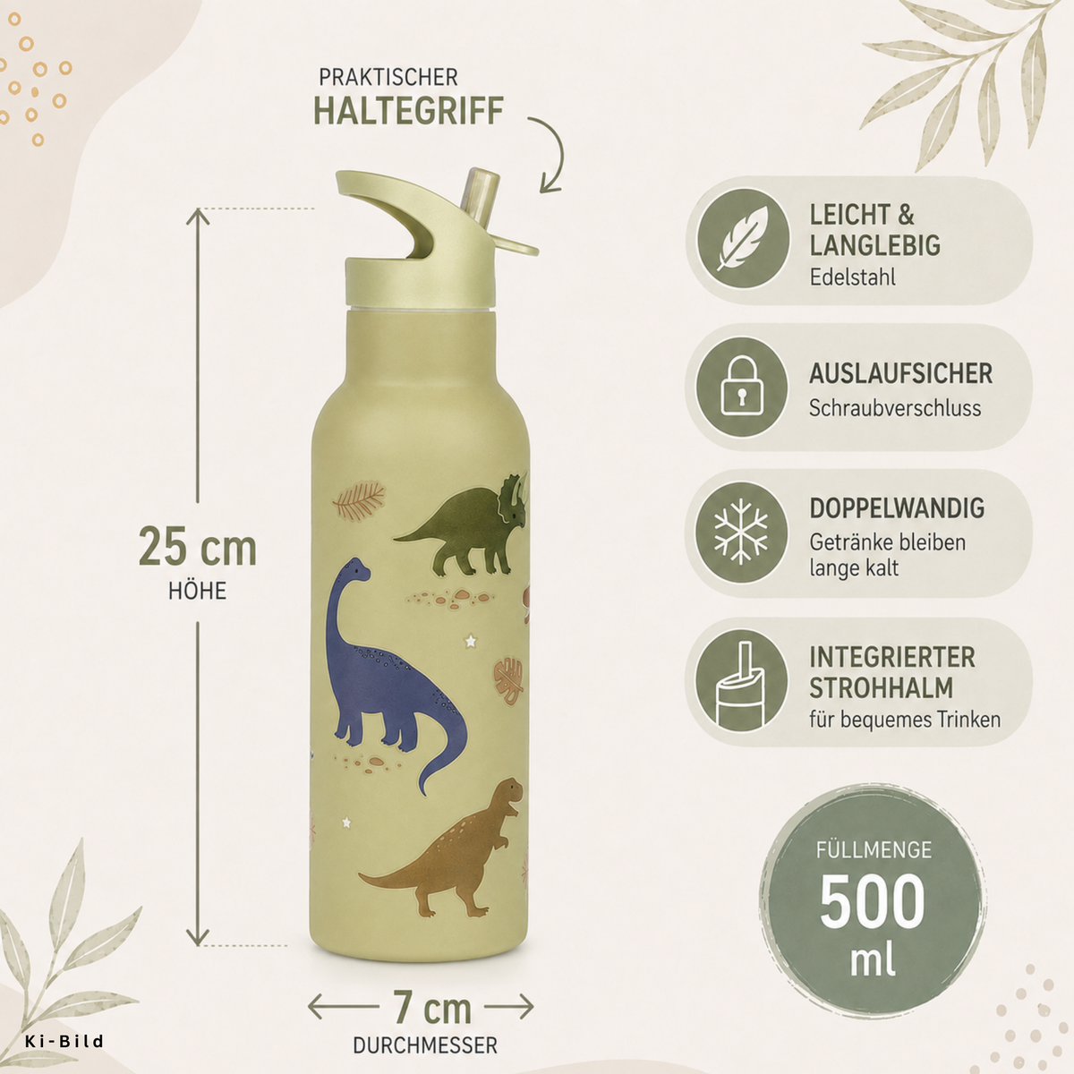 Personalisierte Edelstahl-Trinkflasche mit Name - Detailansicht 5