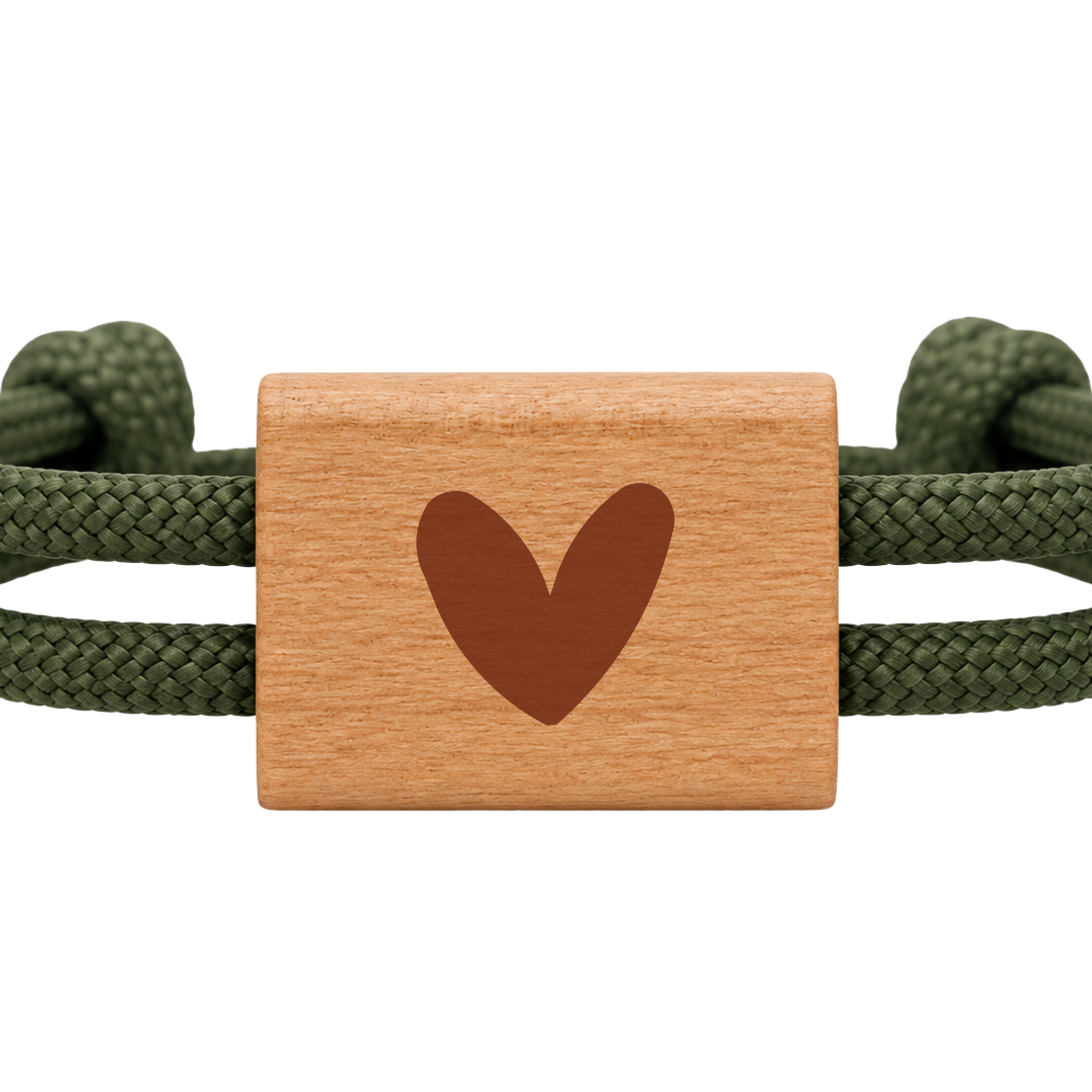 Herz | Paracord-/Segelseil-Armband aus Kirschholz