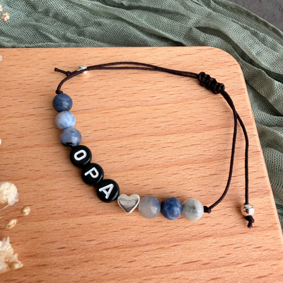 Perlenarmband Naturstein Opa