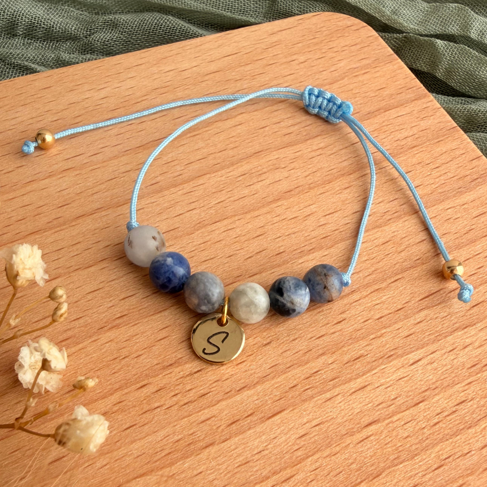 Perlenarmband Naturstein Initiale
