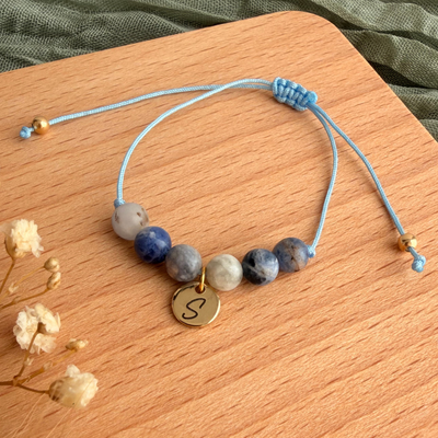 Perlenarmband Naturstein Initiale