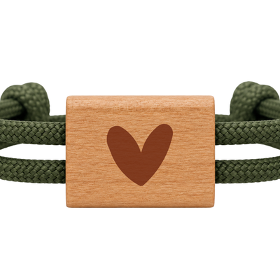 Herz | DIY Holzschieber aus Kirschholz für Paracord- und Segelseil-Armbänder
