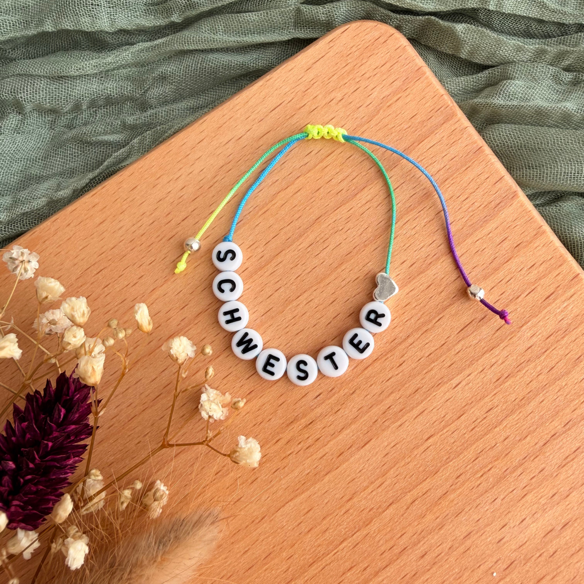 Perlenarmband Schwester
