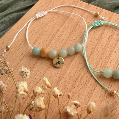 Perlenarmband Naturstein Wunschmotiv mit Gravur