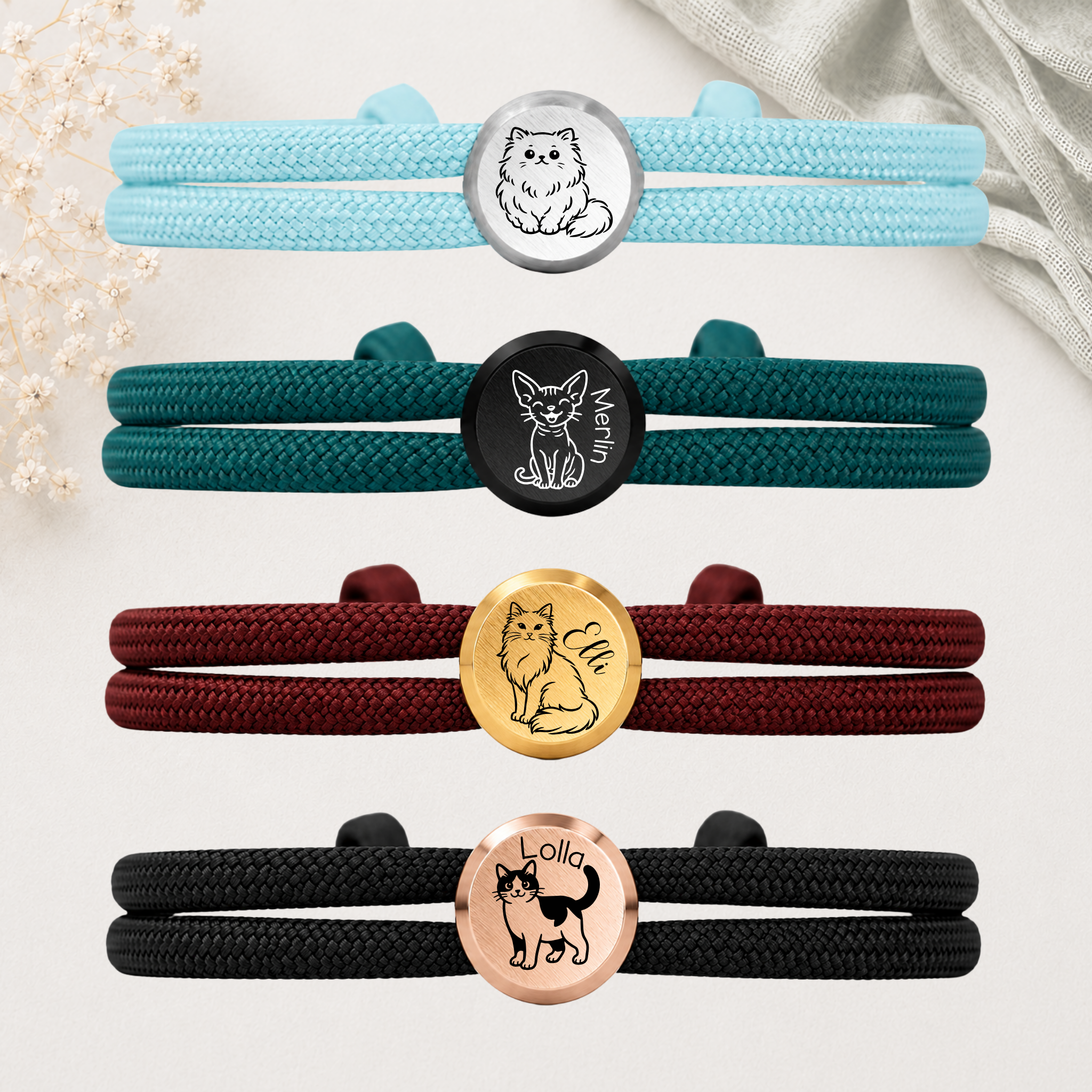 Catmum - Paracord-Armband mit Metallschieber - Detailansicht 4