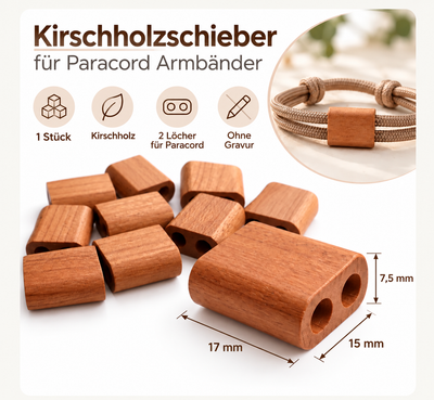 DIY cherry wood slide for paracord bracelets