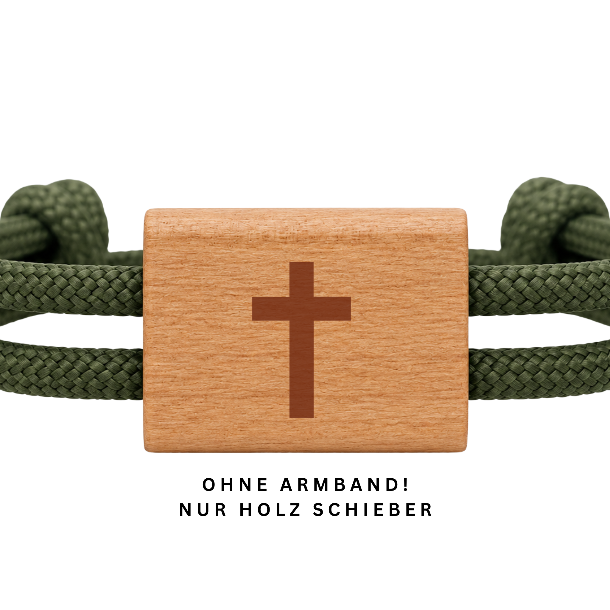 Kreuz | DIY Holzschieber aus Kirschholz für Paracord- und Segelseil-Armbänder