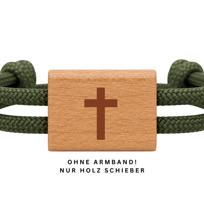 Kreuz | DIY Holzschieber aus Kirschholz für Paracord- und Segelseil-Armbänder