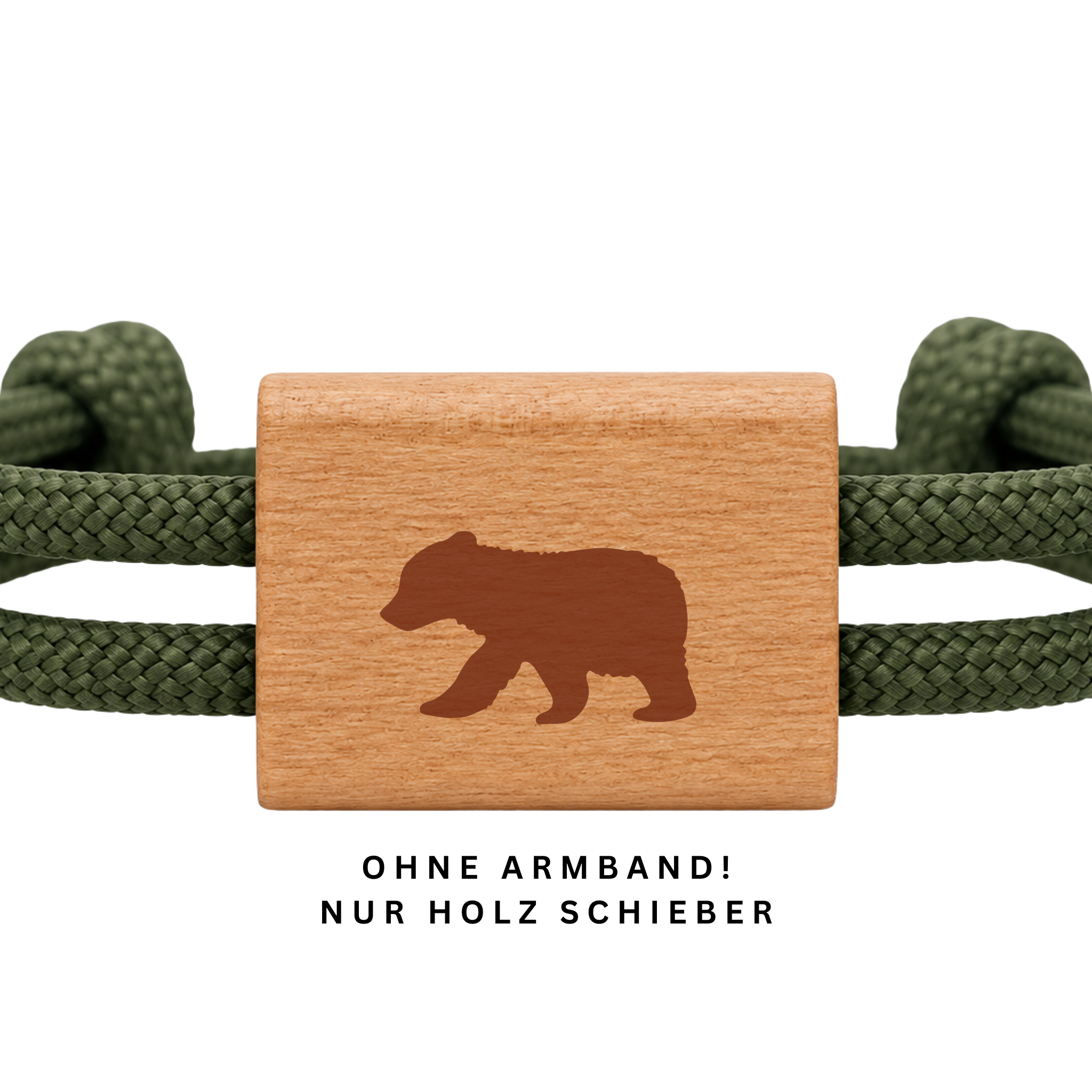 Bär Klein | DIY Holzschieber aus Kirschholz für Paracord- und Segelseil-Armbänder