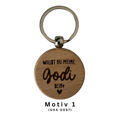 Godi Patentante Schlüsselanhänger aus Holz