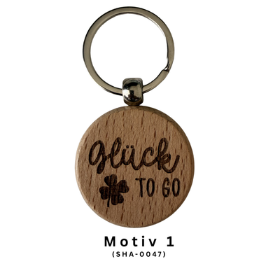 Glücksbringer Schlüsselanhänger aus Holz