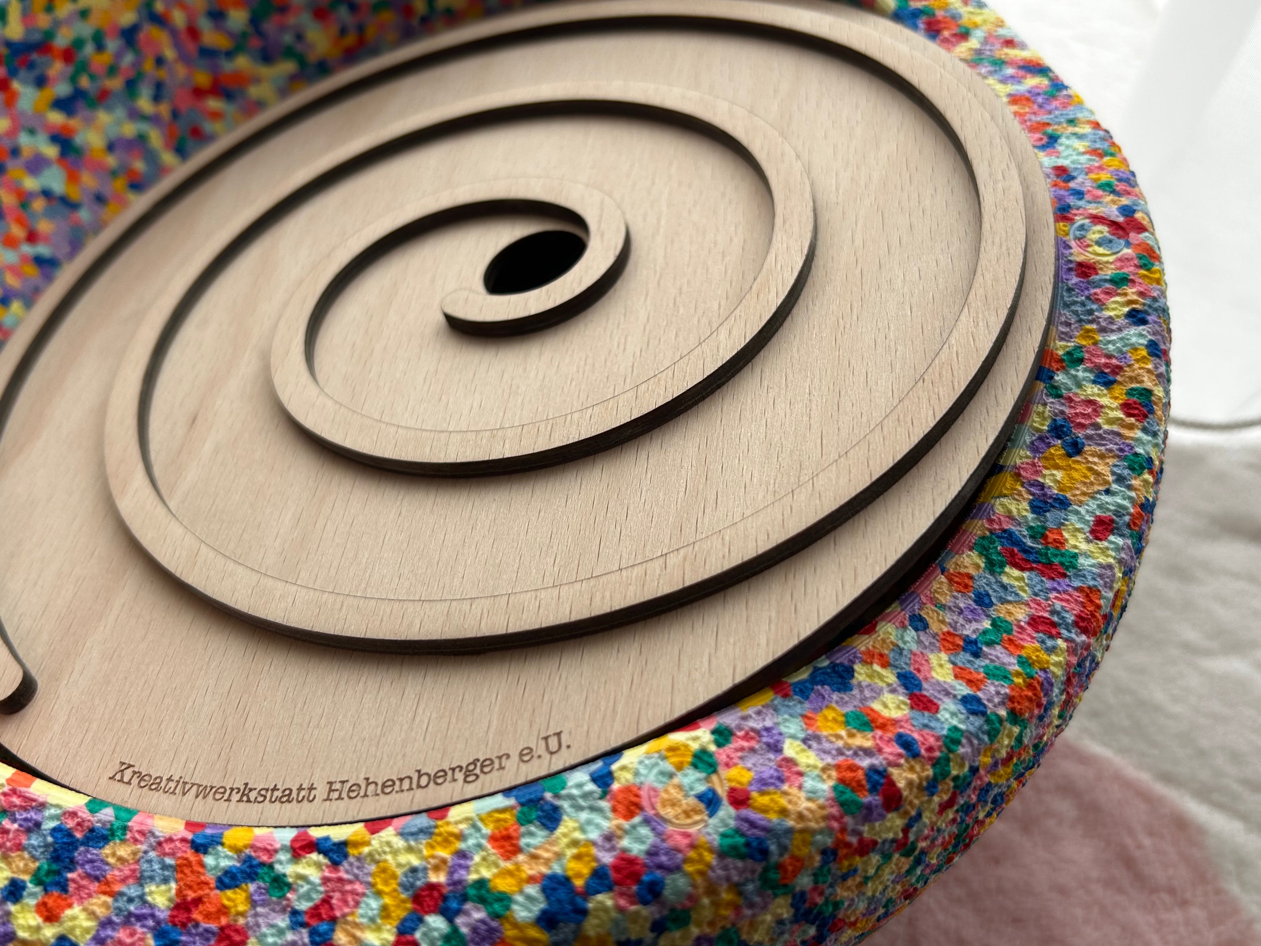 Spirale | Aktivitätsplatte kompatibel mit Stapelstein® – Montessori inspiriertes Spielzeug aus Holz – Motorikspiel & Rollenspiel Zubehör – Kinder Lernspielzeug
