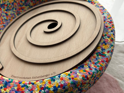 Spirale | Aktivitätsplatte kompatibel mit Stapelstein® – Montessori inspiriertes Spielzeug aus Holz – Motorikspiel & Rollenspiel Zubehör – Kinder Lernspielzeug