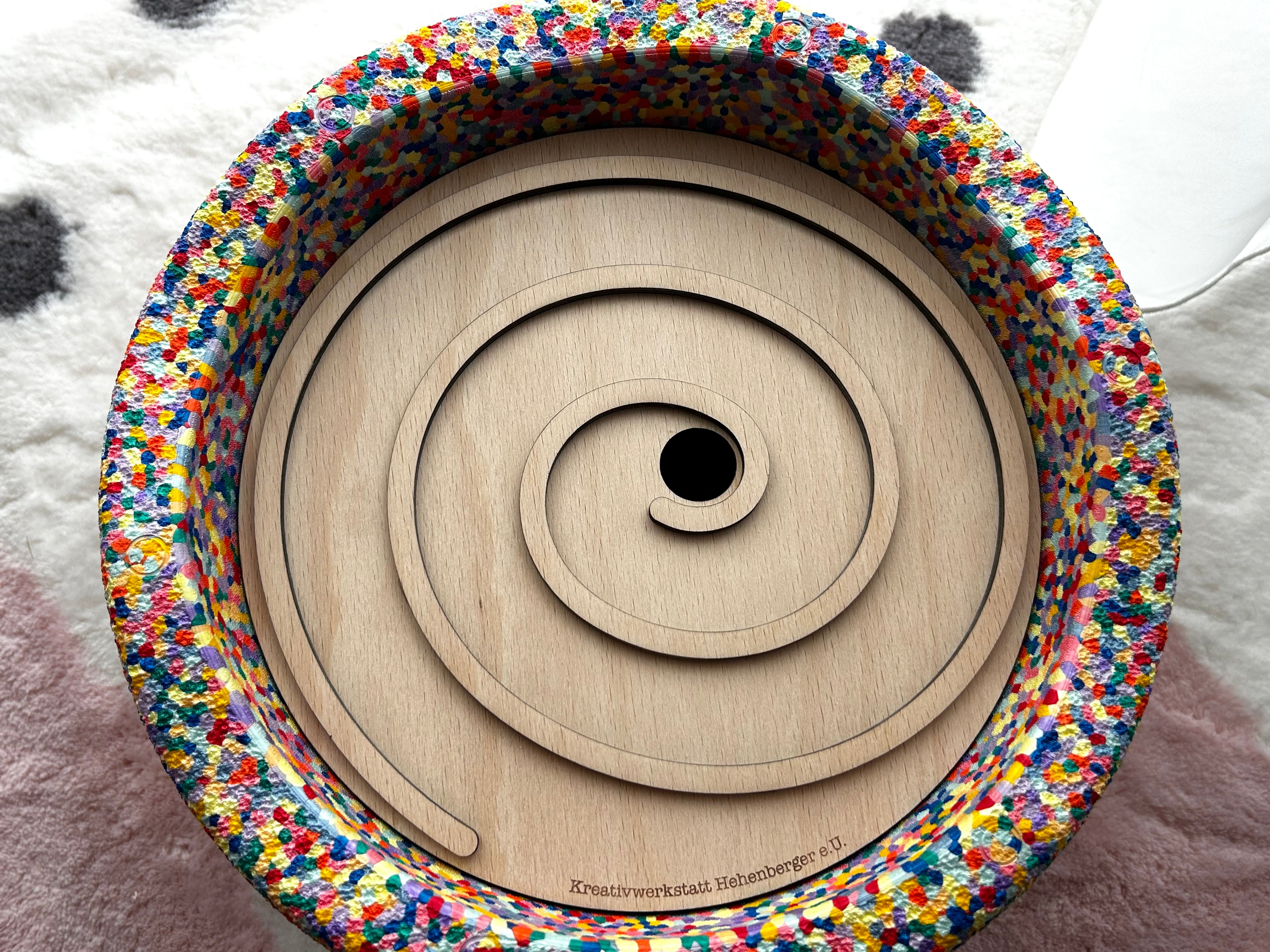 Spirale | Aktivitätsplatte kompatibel mit Stapelstein® – Montessori inspiriertes Spielzeug aus Holz – Motorikspiel & Rollenspiel Zubehör – Kinder Lernspielzeug