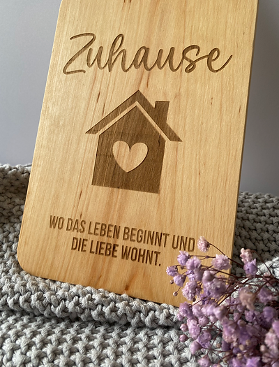 Holzbrett ''Zuhause''