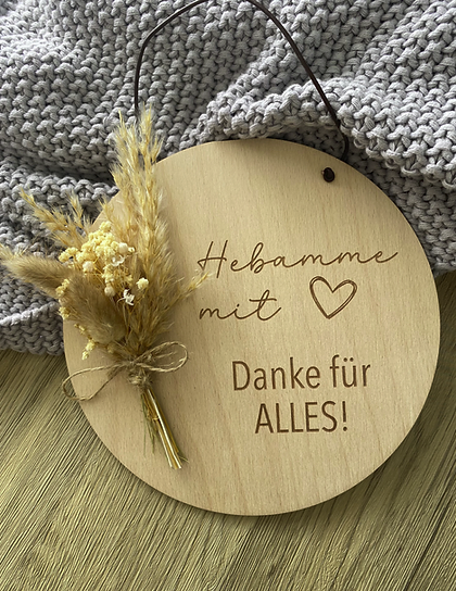 Schild ''Hebamme mit Herz''