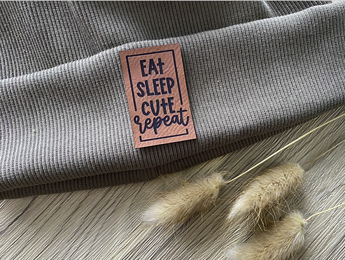 Leather label ''Eat Sleep Cute Repeat''