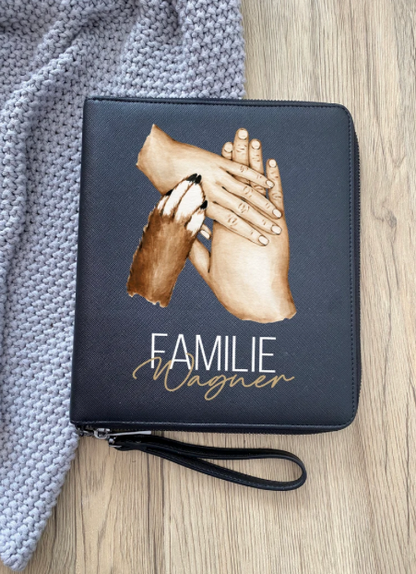 Family Organizer Hands Dog