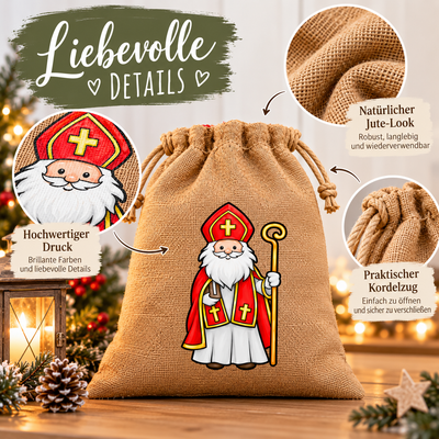 Nikolaussack aus Jute – personalisiert oder ohne Namen