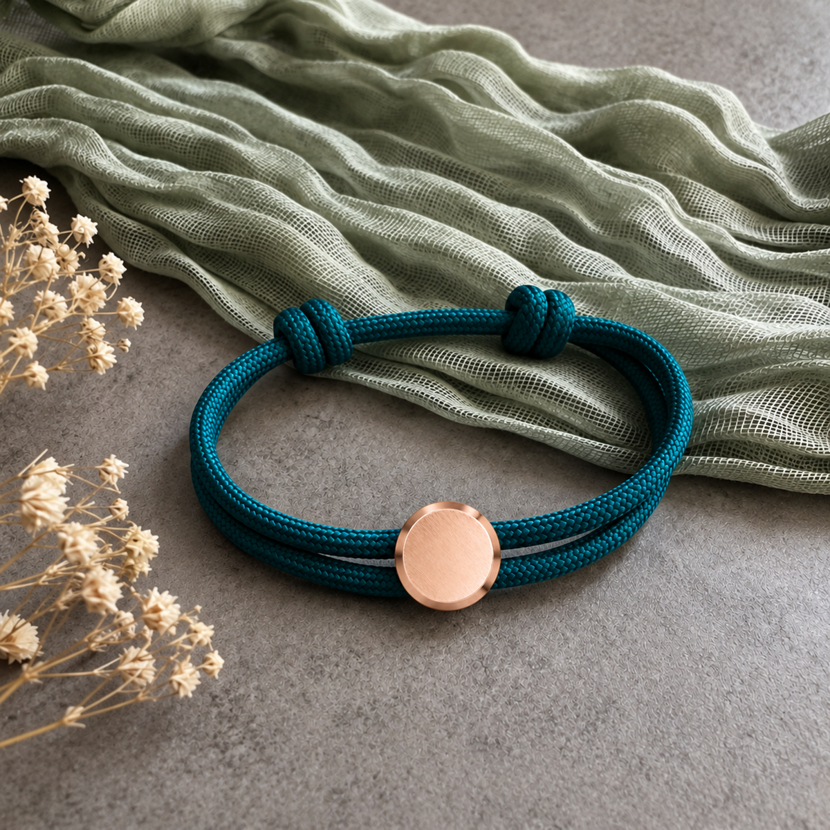 DIY Paracord-Armband mit Metallschieber Rosegold Rund | Verstellbar & handgefertigt