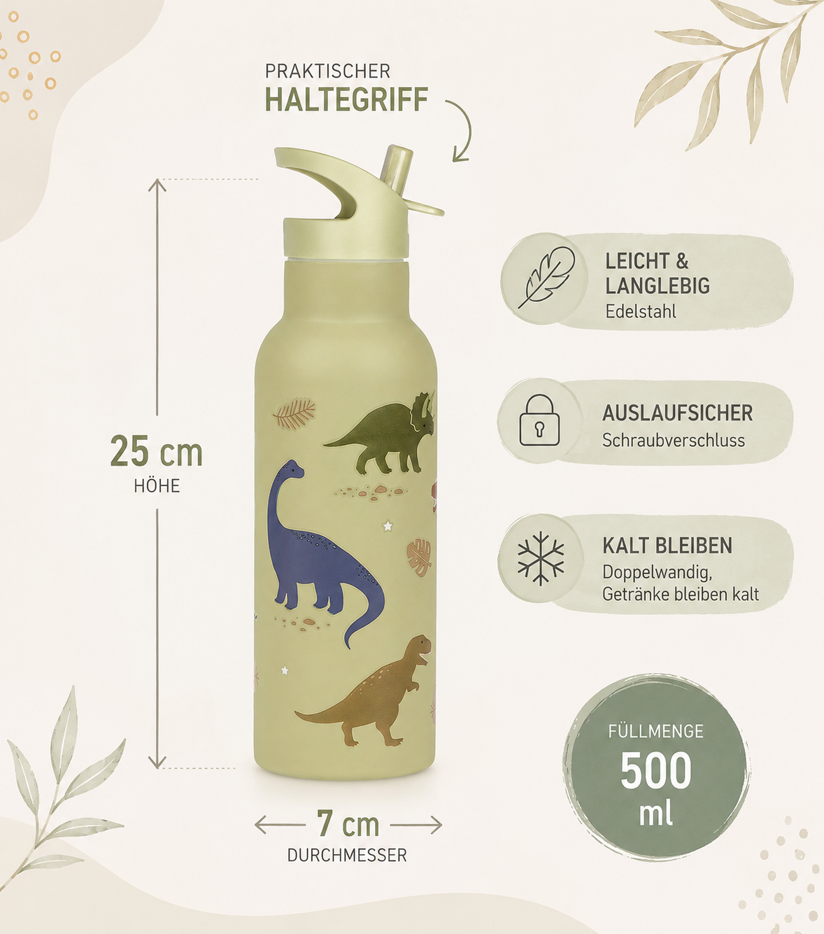 Personalisierte Edelstahl-Trinkflasche mit Name