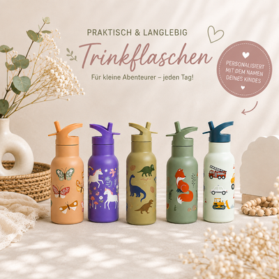 Personalisierte Edelstahl-Trinkflasche mit Name