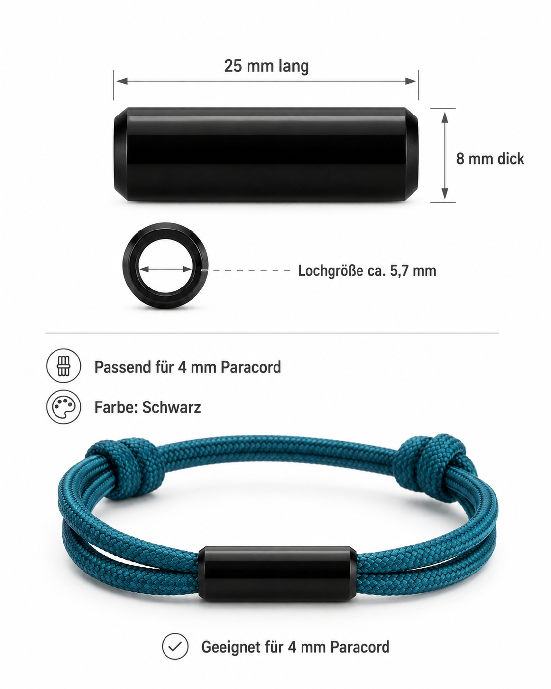 DIY Metallschieber Röhre für Paracord-Armbänder