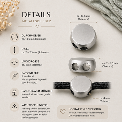 DIY Metallschieber für Paracord- und Segelseil-Armbänder