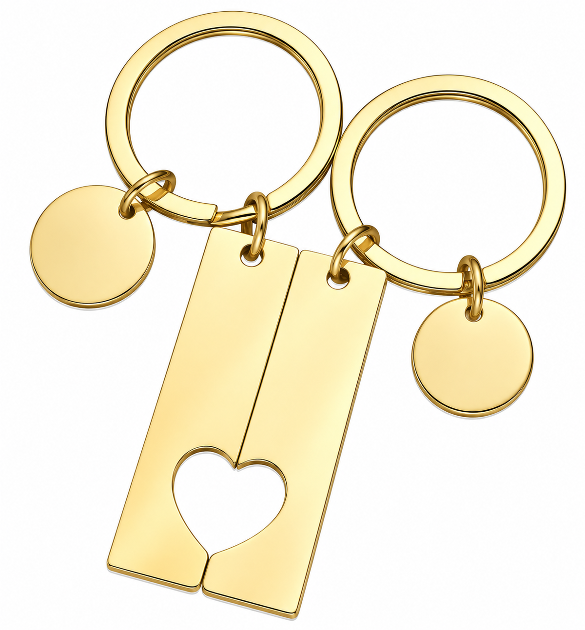 Partner-Schlüsselanhänger 2er-Set mit Herz | Gold