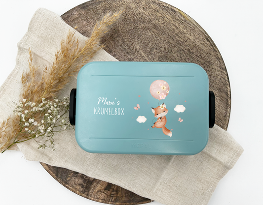 Fox Balloon Pink | Personalized Lunch Box