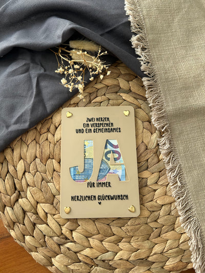 Geldgeschenk Hochzeit - Geldgeschenkkarte für das Brautpaar - Kreative Geschenkidee zur Hochzeit JA