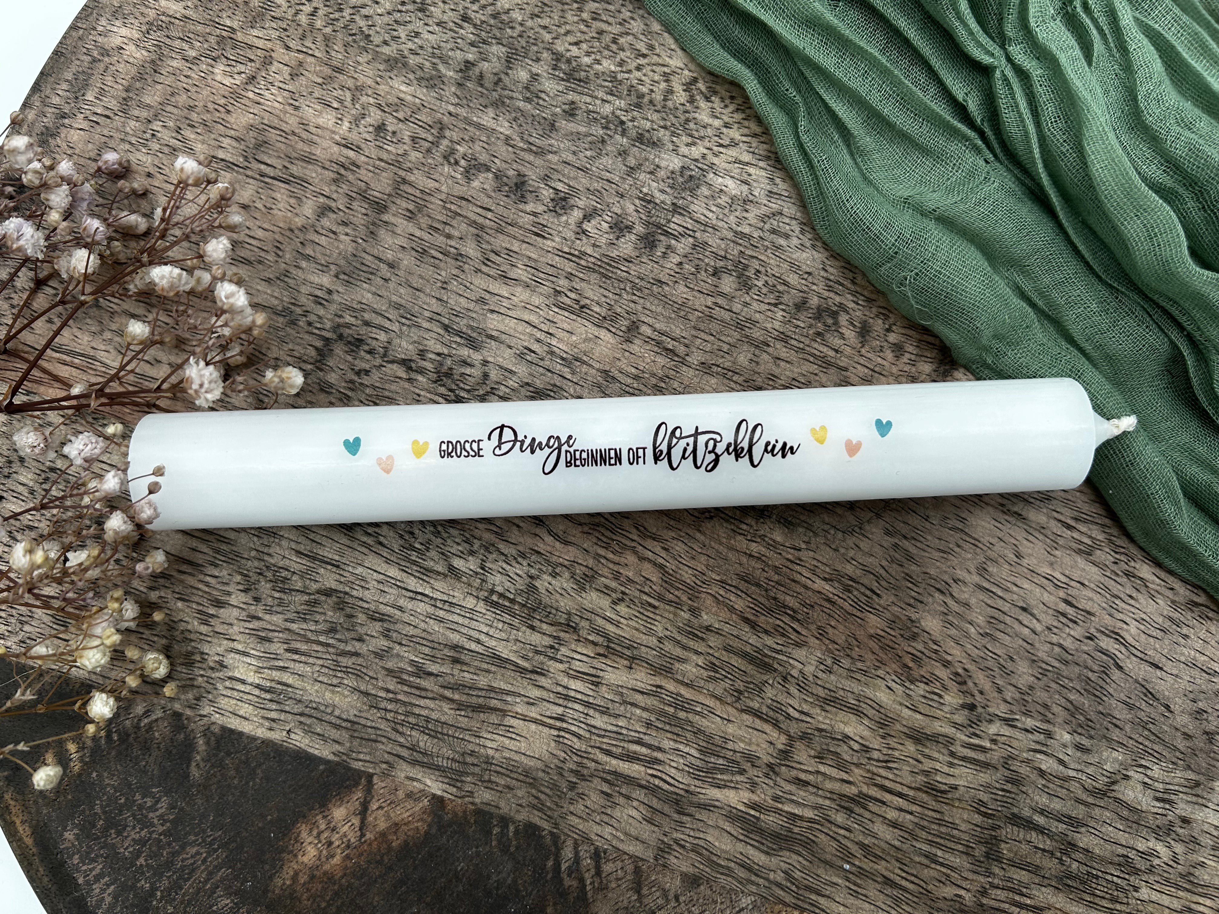 Kerze zur Geburt – Geschenk Baby – Willkommen kleines Wunder