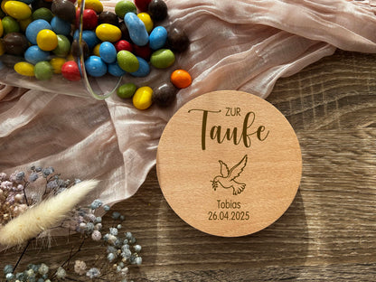 Taube | Personalisiertes Vorratsglas zur Taufe, Kommunion oder Firmung | Taufe 1