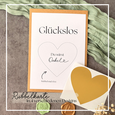 Rubbelkarte „Du wirst Onkel“ in vier Designs