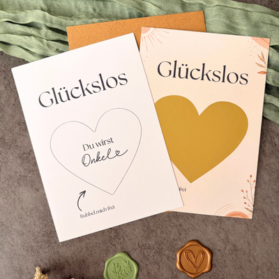 Rubbelkarte „Du wirst Onkel“ mit goldenem Rubbelherz