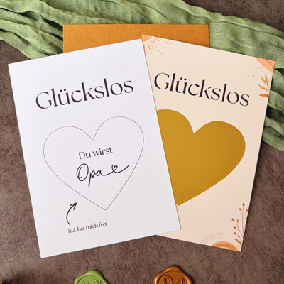 Rubbelkarte „Du wirst Opa“ mit goldenem Rubbelherz