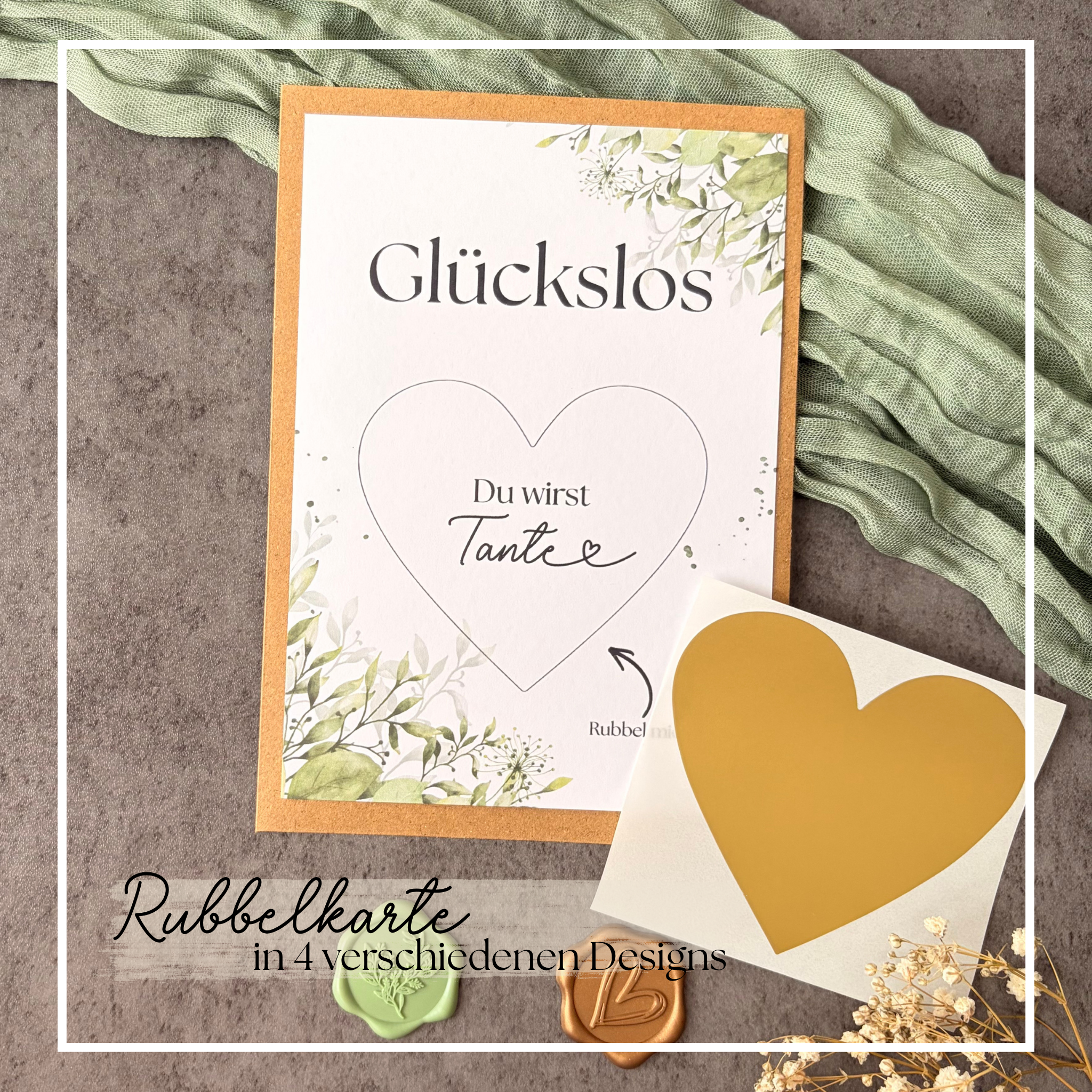 Rubbelkarte „Du wirst Tante“ in vier Designs