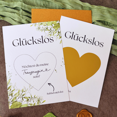 Rubbelkarte Glückslos „Willst du meine Trauzeugin sein“ - Trauzeugin fragen
