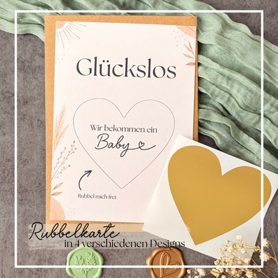 Rubbelkarte Glückslos „Wir bekommen ein Baby“ - Schwangerschaft verkünden