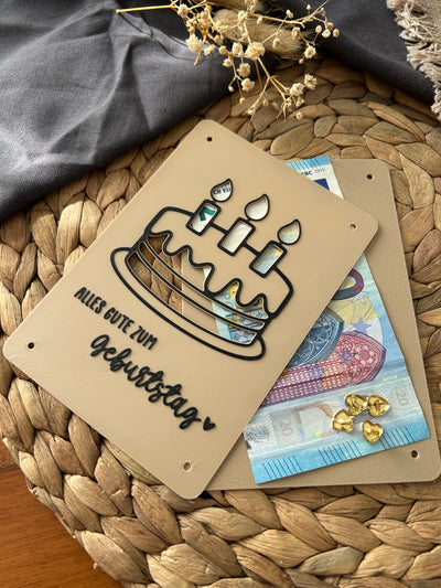 Geldgeschenk Geburtstag - Geldgeschenkkarte zum Geburtstag - Kreative Geschenkidee für Frauen, Männer & Kinder Kuchen